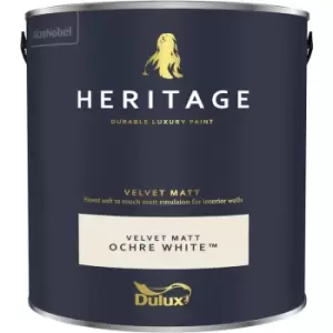 Dulux Heritage Velvet Matt Ochre White Matt Emulsion Paint 2.5L