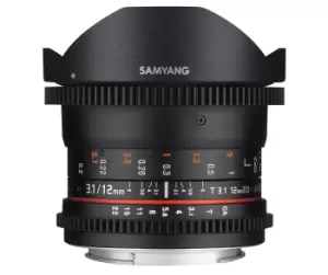 Samyang 12mm T3.1 VDSLR Micro 4/3 SLR Wide fish-eye lens Black