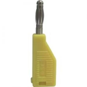 Banana plug Plug straight Pin diameter 4mm Yellow SCI
