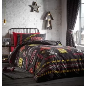 Portfolio Home Kids Club Toxic Skull Black Duvet Cover And Pillow Cases Bed Set - King