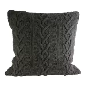 Riva Home Aran Cushion Cover (55x55cm) (Charcoal)