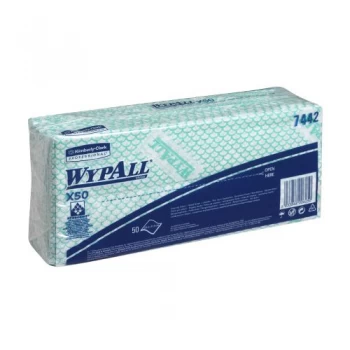 Wypall X50 Cleaning Cloths Green Pack of 50