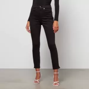 Good American Womens Good Waist Crop Side Slit Jeans - Black001 - US 12/UK 16