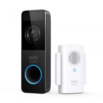 Eufy Battery-Powered Slim Full HD Video Doorbell with Wireless Chime - Black