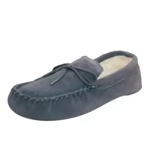 Eastern Counties Leather Unisex Wool-blend Soft Sole Moccasins (10 UK) (Navy)