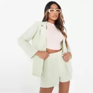 Missguided a Line Linen Look Shorts - Green