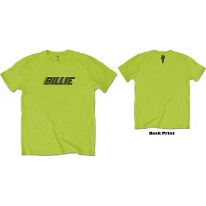 Billie Eilish - Racer Logo & Blohsh Unisex X-Large T-Shirt - Green