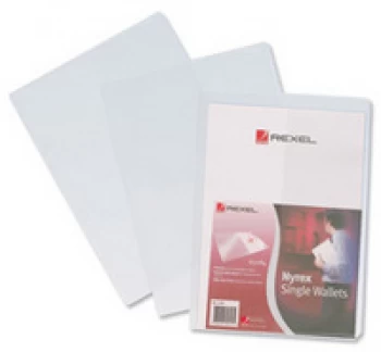 Rexel Nyrex A4 Single Wallet Clear 1 x Pack of 25 Wallets