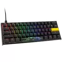 Ducky One2 Pro Mini Gaming Keyboard, RGB LED - Gateron Yellow US Layout