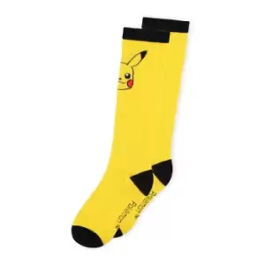 Pokemon Pikachu Knee High Socks, Female, 35/38, Yellow/Black...