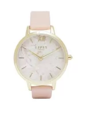 Lipsy Nude Strap Watch with Pink Floral Dial