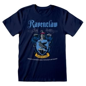 Harry Potter - Ravenclaw Crest Team Quidditch Unisex Large T-Shirt - Blue