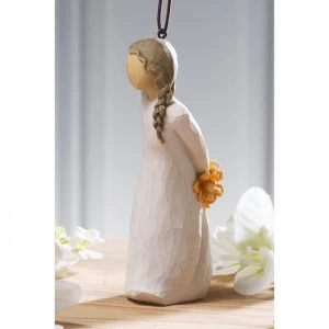 Hanging Willow Tree Forget-Me-Not Ornament