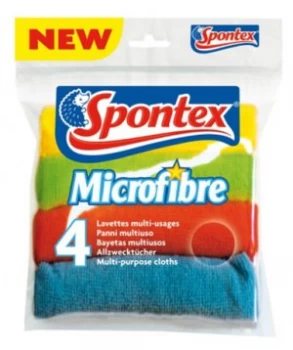 Spontex Microfibre Cloths - Pack of 4