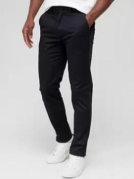 Calvin Klein Satin Stretch Slim Chino, Black, Size 34, Inside Leg Regular, Men
