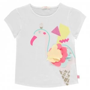 Billieblush Flamingo T Shirt - Blanc 10B