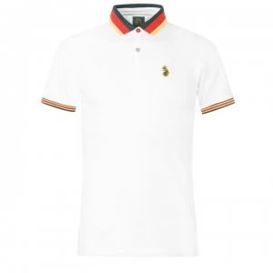 Luke Sport Ribbon Pique Polo Shirt - White