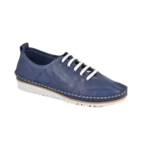 Mod Comfys Womens/Ladies Flexi Softie Leather Trainers (8 UK) (Navy)