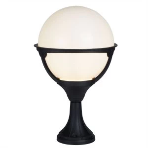 1 Light Outdoor Aluminium Pedestal Lantern White, Black IP44, E27