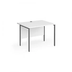 Dams International Rectangular Straight Desk with White MFC Top and Graphite H-Frame Legs Contract 25 1000 x 800 x 725mm