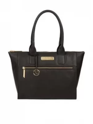 Pure Luxuries London Black 'Faye' Leather Tote Bag
