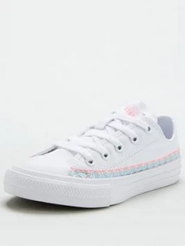 Converse Childrens Chuck Taylor All Star Ox Friendship Braclet Trainers - White, Size 1