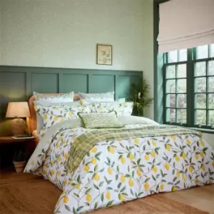Morris and Co Lemon Tree Cotton Percale Duvet Cover - Green