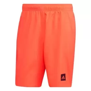 adidas Classic-Length Solid Swim Shorts Mens - Orange