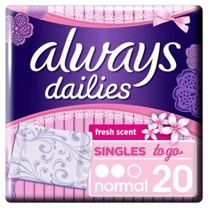 Always Dailies Liners To Go Scented X20