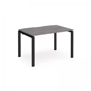 Adapt single desk 1200mm x 800mm - Black frame and grey oak top