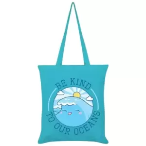 Grindstore Be Kind To Our Oceans Tote Bag (One Size) (Blue) - Blue