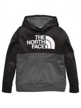 The North Face Boys Surgent Block Overhead Hoodie - Black/Grey, Size S, 7-8 Years