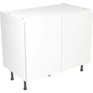 Kitchen Kit Flatpack J-Pull Kitchen Cabinet Base Unit Super Gloss 1000mm in White MFC