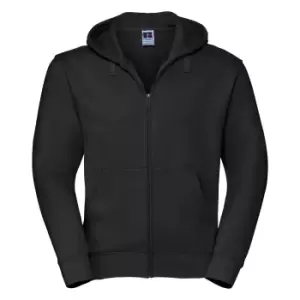 Russell Mens Authentic Full Zip Hooded Sweatshirt / Hoodie (S) (Black)