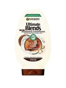 Garnier Garnier Ultimate Blends Coconut Milk & Macadamia Smoothing And Nourishing Vegan Conditioner For Curly Hair 400Ml