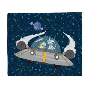 Rick and Morty Flying Space Adventure Fleece Blanket - M