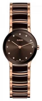 RADO Centrix Diamonds White Ceramic And Rose Gold R30190702 Watch