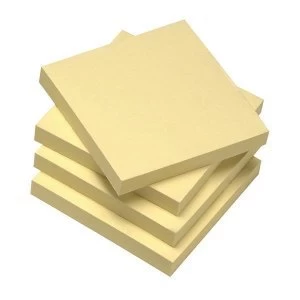 5 Star Eco Re Move Recycled Notes Repositionable Pad of 100 Sheets 76x76mm Yellow Pack 12