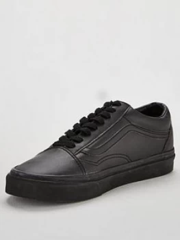 Vans Leather Old Skool - Black, Size 4, Women