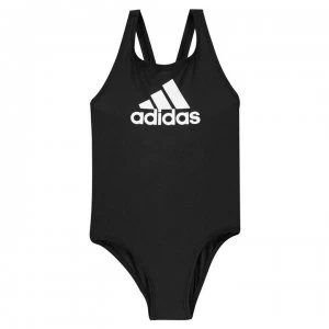 adidas Girls Badge Of Sport Swimsuit - Black/White