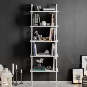 Decorotika Paula 5-Tier Modern Decorative Bookshelf, Multifunctional Shelving Unit For Living Room, Bedroom, Kitchen - White - White