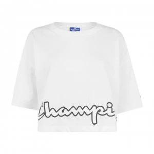 Champion Large Logo Crop T Shirt - WHT WW001