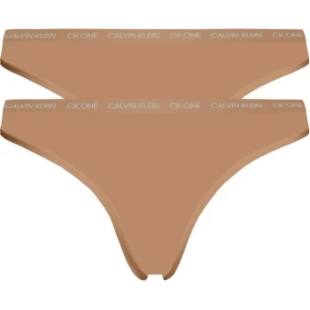 Calvin Klein 2 Pack CK One Cotton Thong - W5K Bronzed
