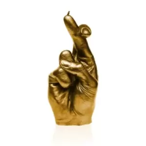 Hand CRS Fingers Crossed Candle &ndash; Gold