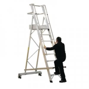 Slingsby Aluminium 8 Tread Folding Mobile Step Ladder 316031