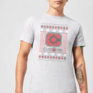 DC Cyborg Knit Mens Christmas T-Shirt - Grey - 5XL