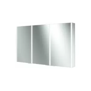 Xenon 120 Aluminium Triple Door Bathroom Cabinet with Vertical LED 700H x 1205mm W x 130mm D - HIB