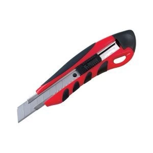 5 Star Office Cutting Knife Heavy Duty with Locking Device and Snap off Blades 18mm