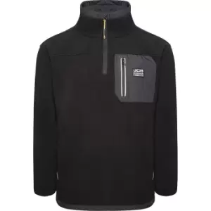 JCB Trade Heavyweight 1/4 Zip Fleece in Black, Size Medium
