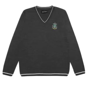 Harry Potter Mens Slytherin House Knitted Jumper (XXL) (Charcoal)
